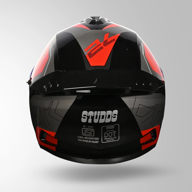 DRIFTER D6 REBELLION DECOR BLACK / GREY & RED BACK VIEW