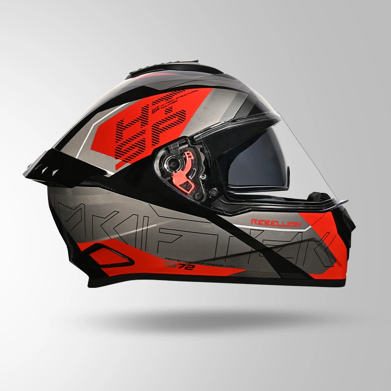 DRIFTER D6 REBELLION DECOR BLACK / GREY & RED LEFT VIEW