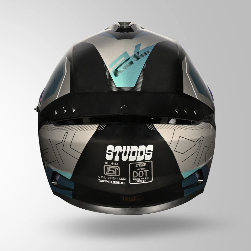 DRIFTER D6 REBELLION CHAMELEON DECOR BLACK & BLUE BACK VIEW