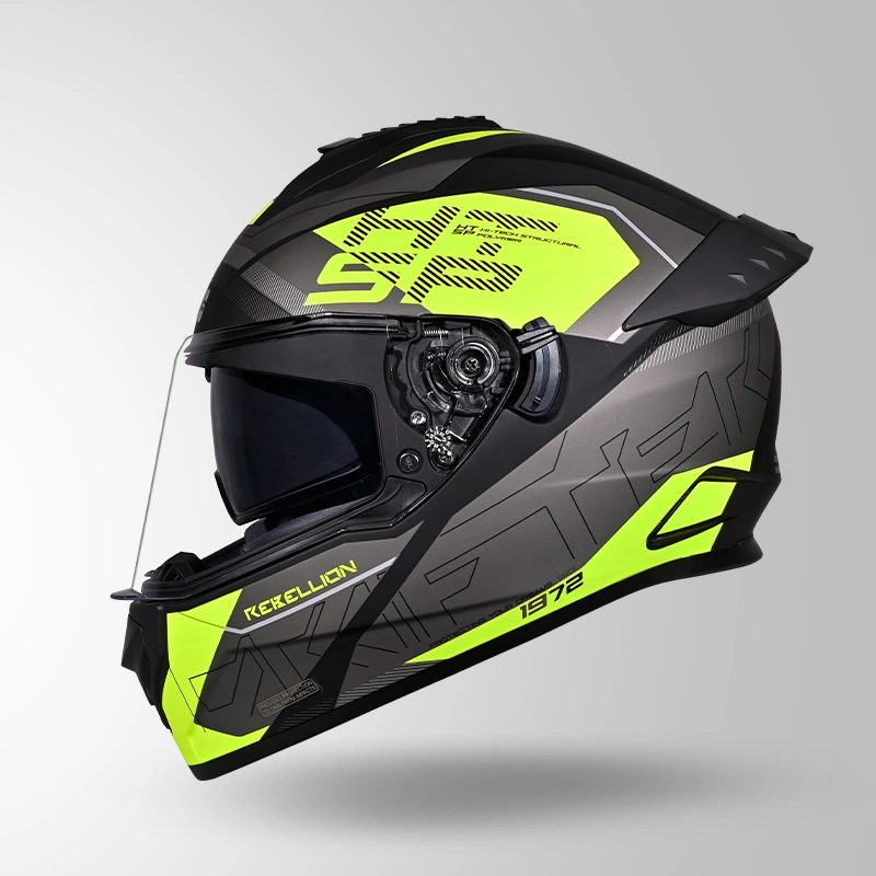 DRIFTER D6 REBELLION DECOR MATT BLACK / FLUORESCENT YELLOW & YELLOW RIGHT VIEW