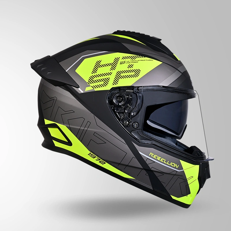 DRIFTER D6 REBELLION DECOR MATT BLACK / FLUORESCENT YELLOW & YELLOW LEFT VIEW