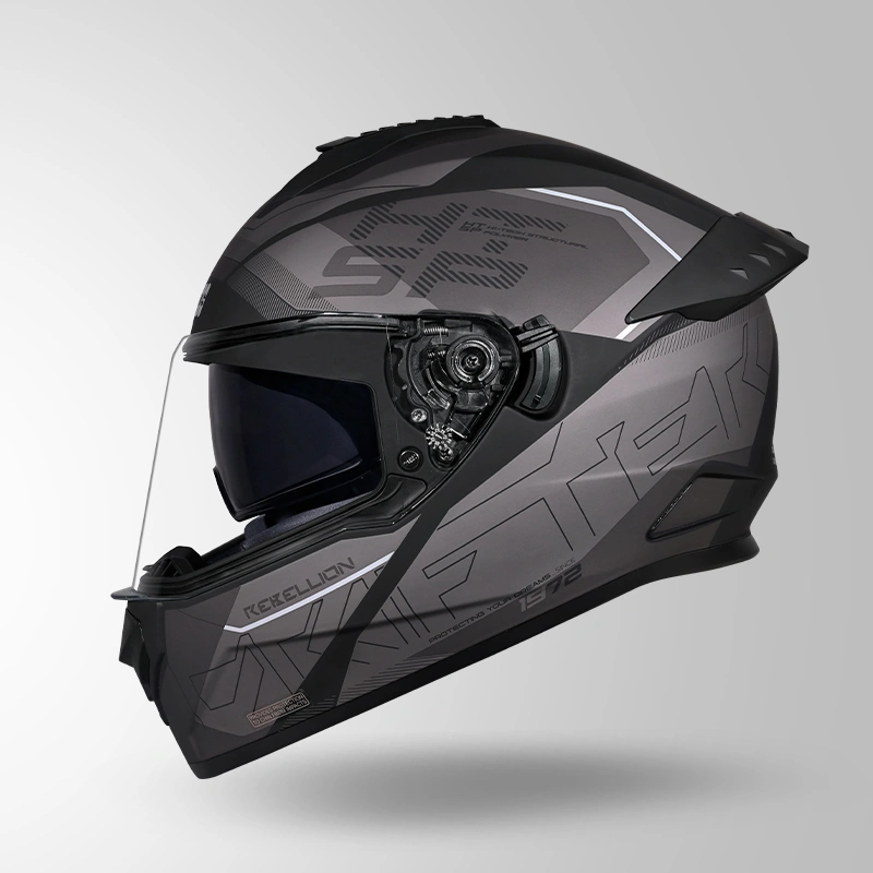 DRIFTER D6 REBELLION DECOR MATT BLACK & GREY RIGHT VIEW