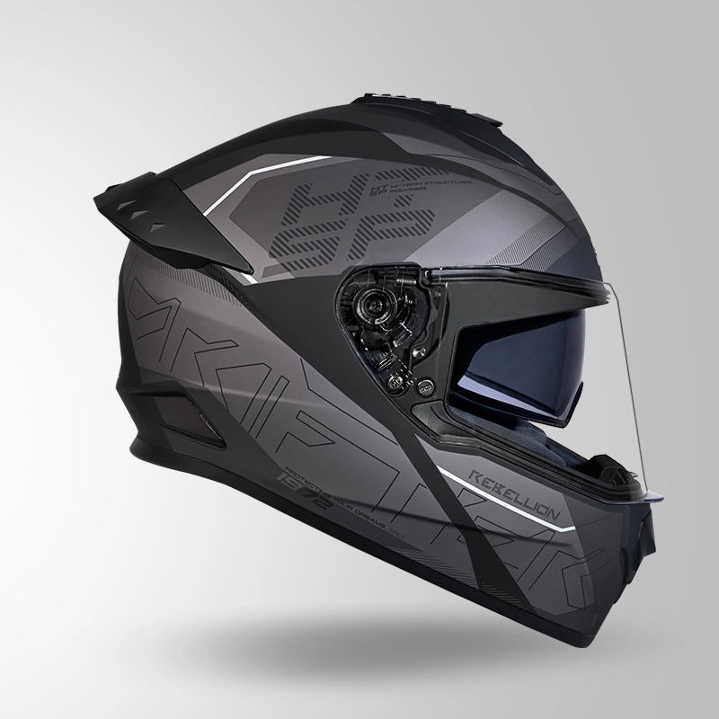 DRIFTER D6 REBELLION DECOR MATT BLACK & GREY LEFT VIEW