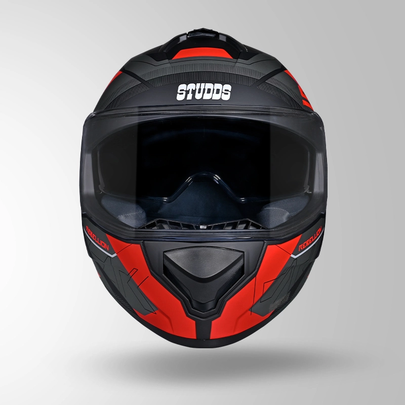 DRIFTER D6 REBELLION DECOR MATT BLACK / GREY & RED FORNT VIEW