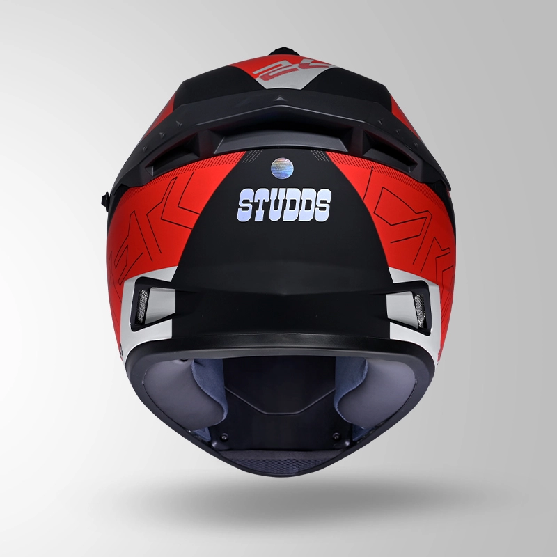 DRIFTER D6 REBELLION DECOR MATT BLACK & RED BACK VIEW