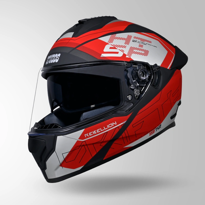 DRIFTER D6 REBELLION DECOR MATT BLACK & RED ISO VIEW