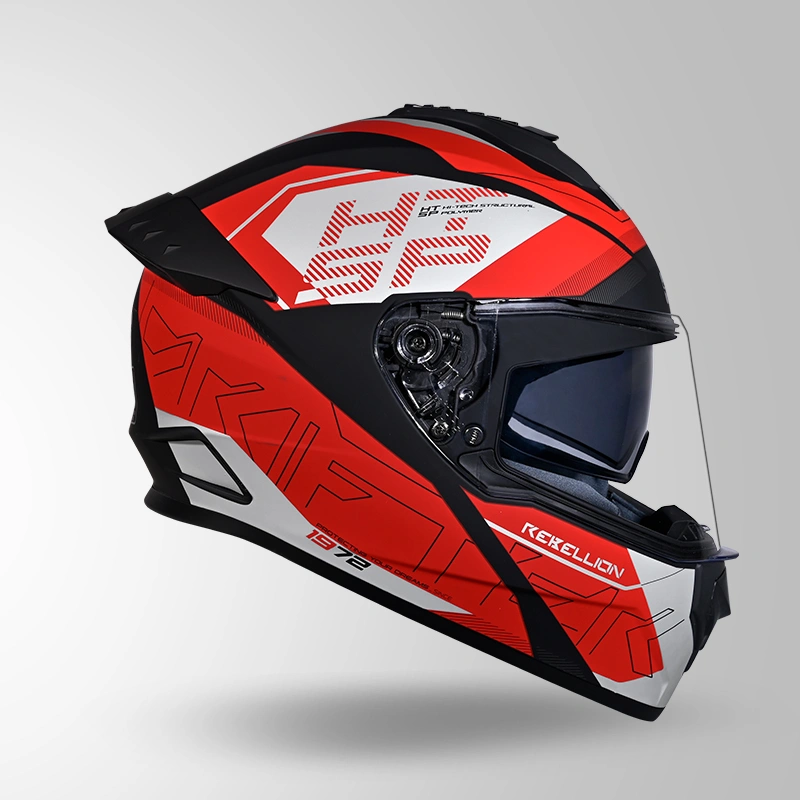 DRIFTER D6 REBELLION DECOR MATT BLACK & RED LEFT VIEW