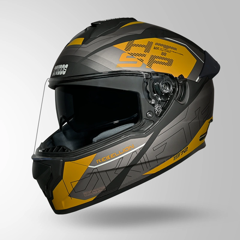 DRIFTER D6 REBELLION DECOR MATT BLACK & YELLOW ISO VIEW