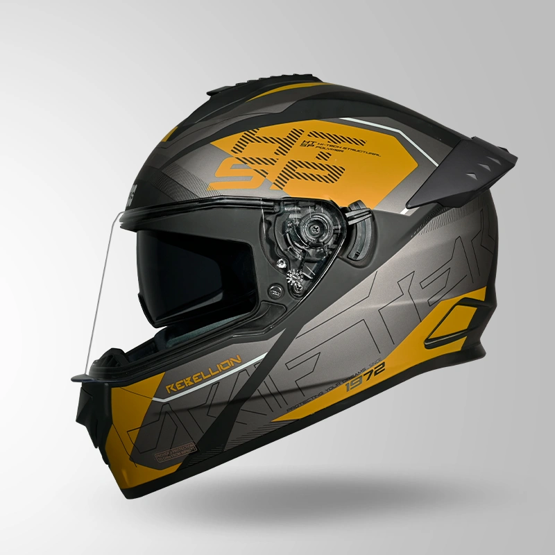DRIFTER D6 REBELLION DECOR MATT BLACK & YELLOW LEFT VIEW