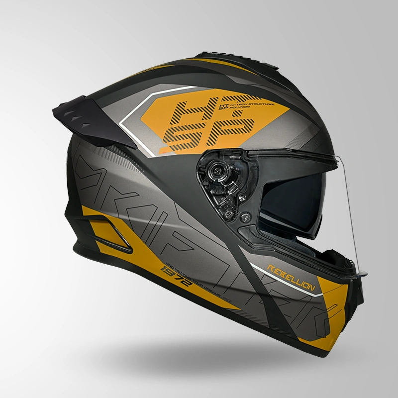 DRIFTER D6 REBELLION DECOR MATT BLACK & YELLOW RIGHT VIEW