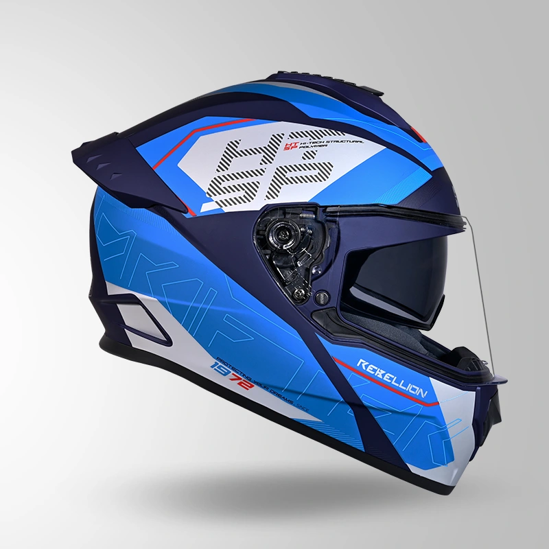 DRIFTER D6 REBELLION DECOR MATT BLUE & BLUE LEFT VIEW