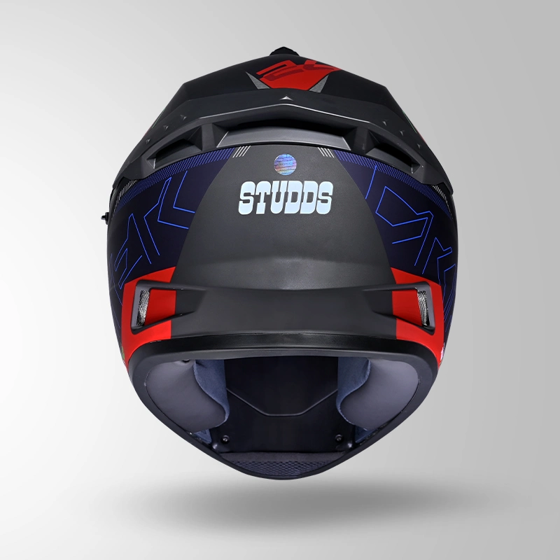 DRIFTER D6 REBELLION DECOR MATT GREY & BLUE BACK VIEW
