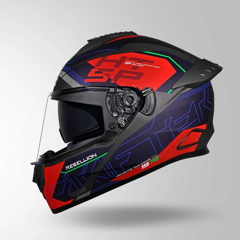 DRIFTER D6 REBELLION DECOR MATT GREY & BLUE RIGHT VIEW