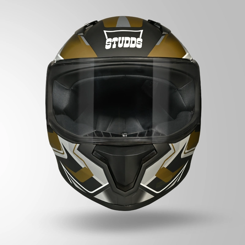 THUNDER D9 FLASH DECOR MATT BLACK & GOLDEN FRONT VIEW