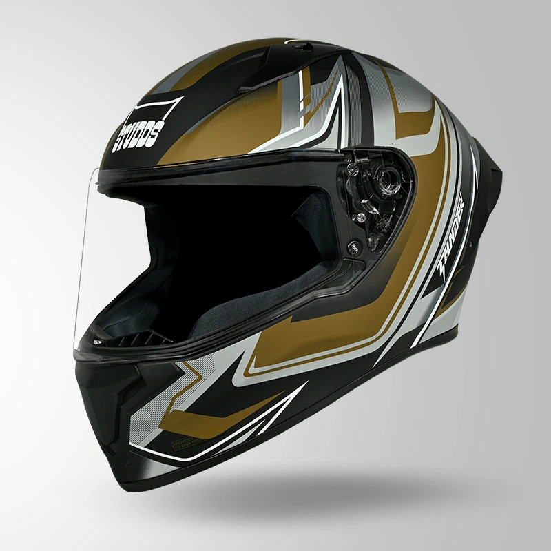 THUNDER D9 FLASH DECOR MATT BLACK & GOLDEN ISO VIEW
