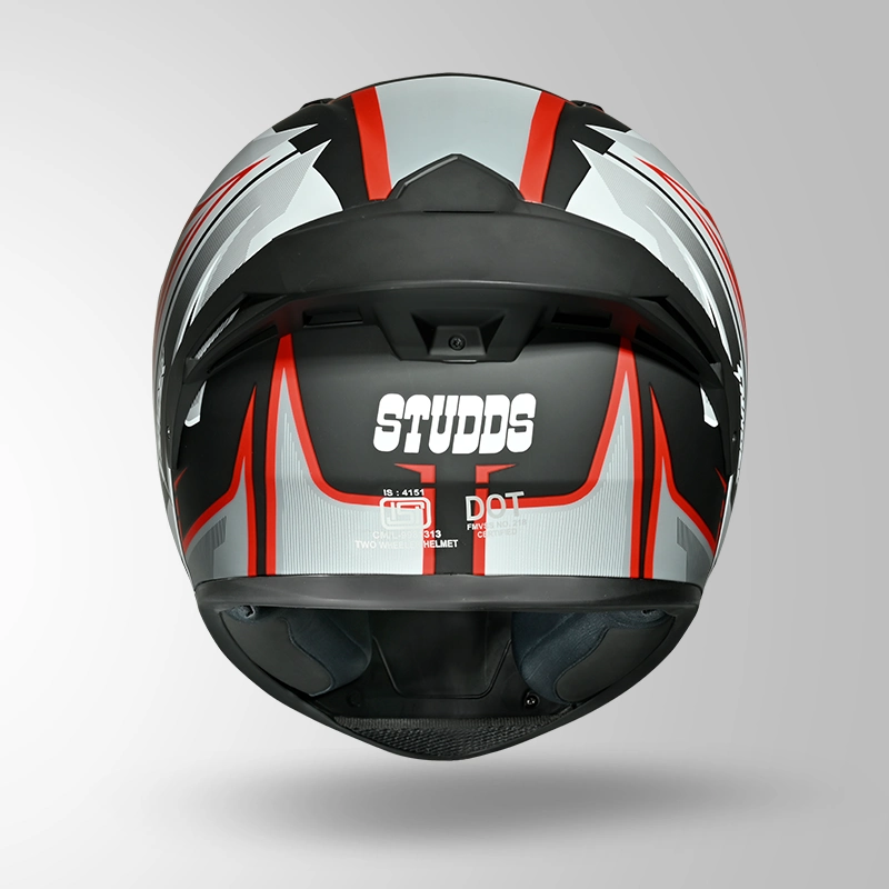 THUNDER D9 FLASH DECOR MATT BLACK & RED BACK VIEW