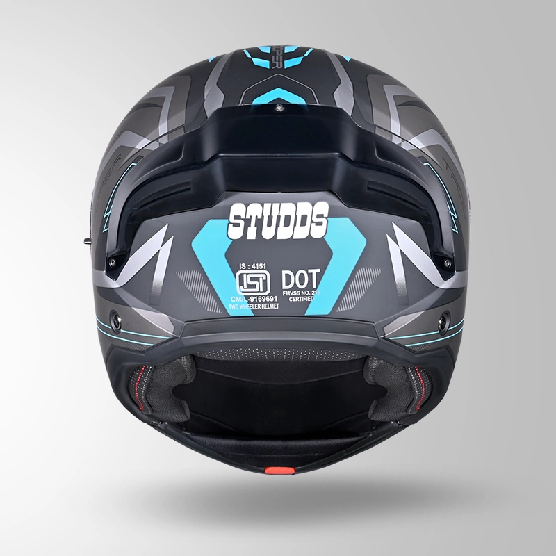 TROOPER D3 VENTURA DECOR MATT BLACK & BLUE BACK VIEW