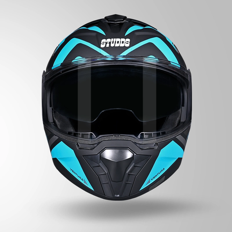 TROOPER D3 VENTURA DECOR MATT BLACK & BLUE FRONT VIEW