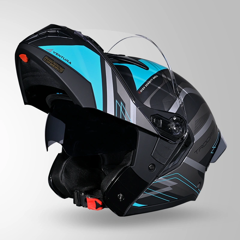 TROOPER D3 VENTURA DECOR MATT BLACK & BLUE OPEN VIEW
