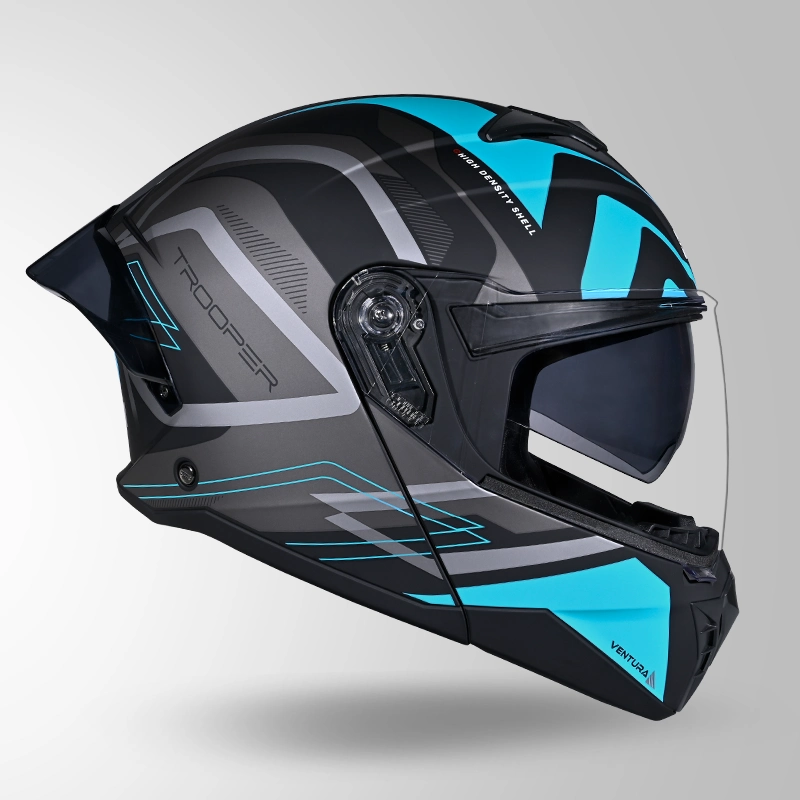 TROOPER D3 VENTURA DECOR MATT BLACK & BLUE RIGHT VIEW