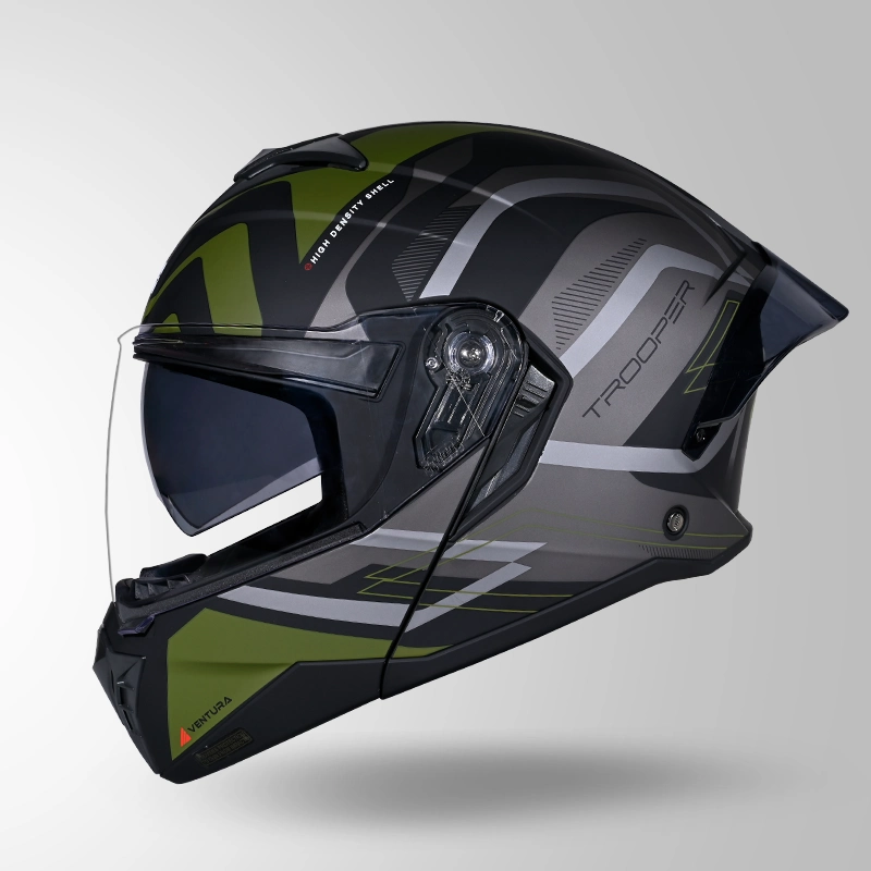 TROOPER D3 VENTURA DECOR MATT BLACK & GREEN LEFT VIEW