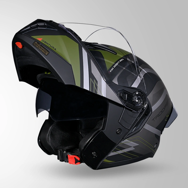TROOPER D3 VENTURA DECOR MATT BLACK & GREEN OPEN VIEW