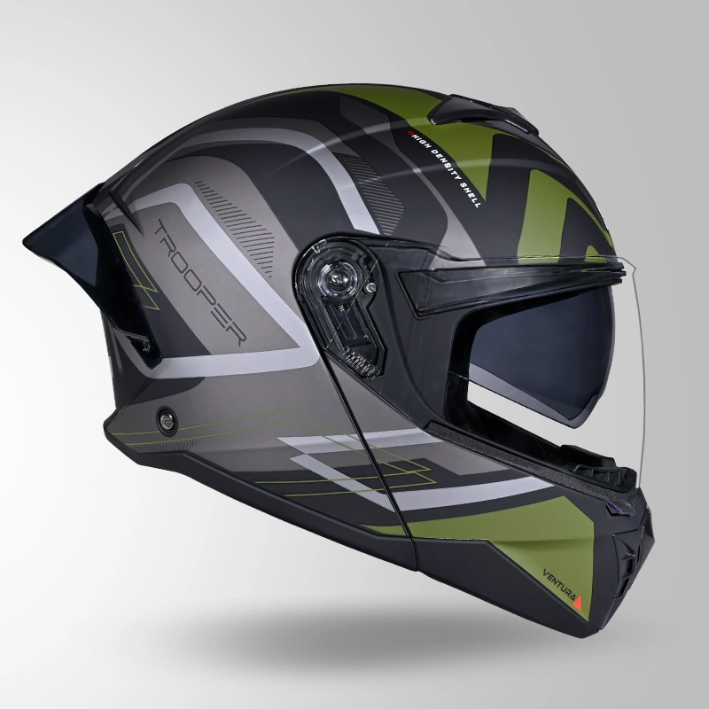 TROOPER D3 VENTURA DECOR MATT BLACK & GREEN RIGHT VIEW