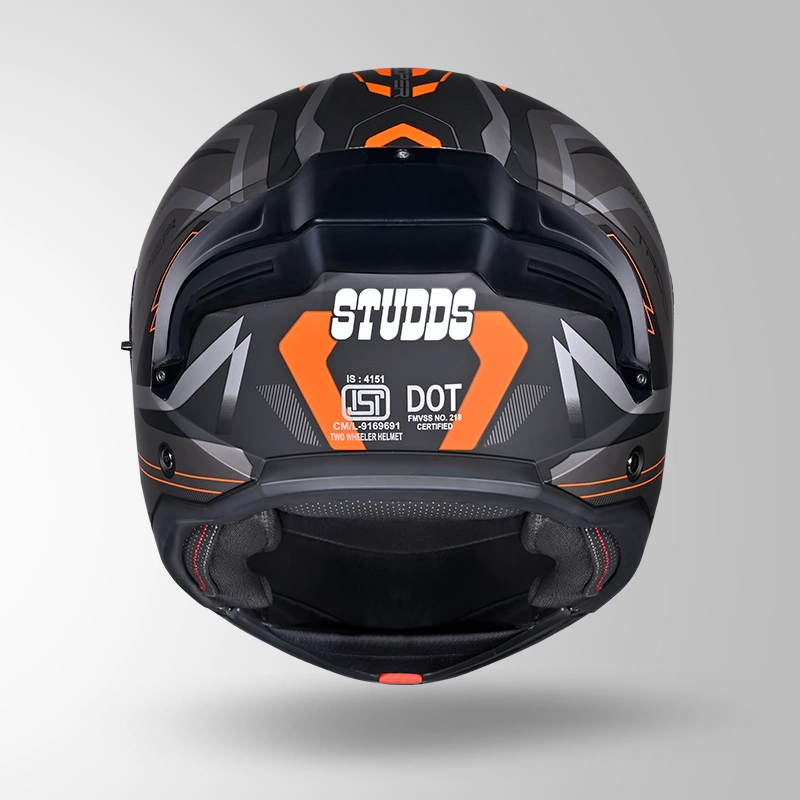 TROOPER D3 VENTURA DECOR MATT BLACK & ORANGE BACK VIEW