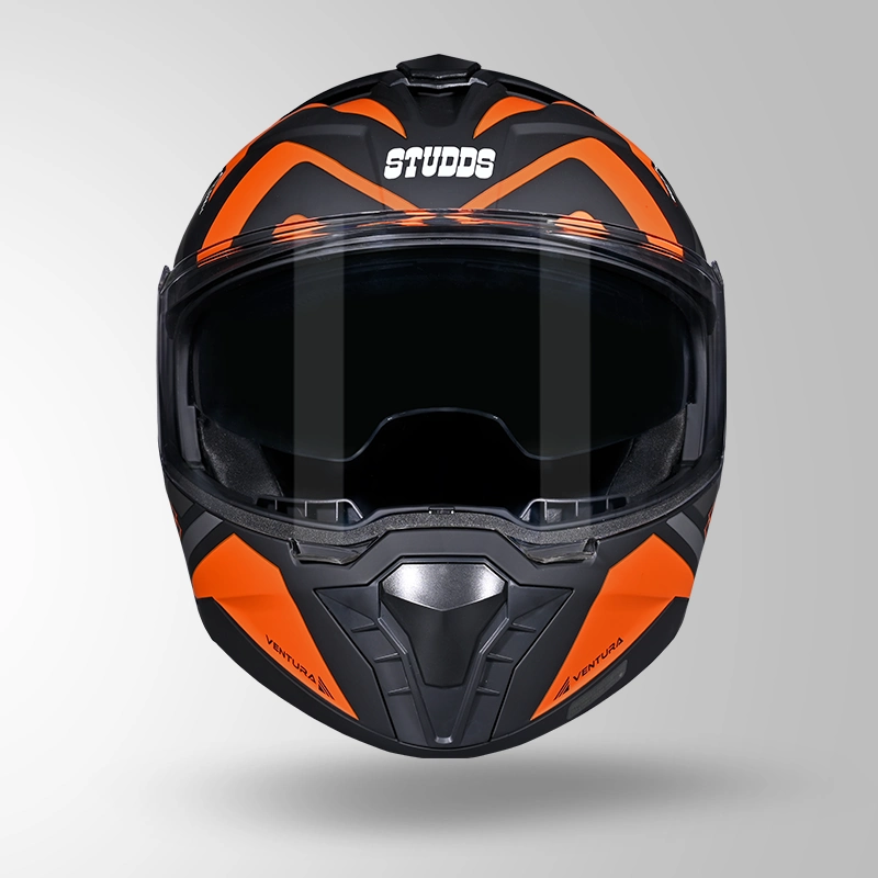 TROOPER D3 VENTURA DECOR MATT BLACK & ORANGE FRONT VIEW