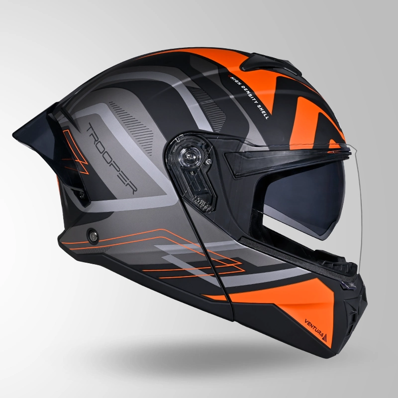 TROOPER D3 VENTURA DECOR MATT BLACK & ORANGE RIGHT VIEW