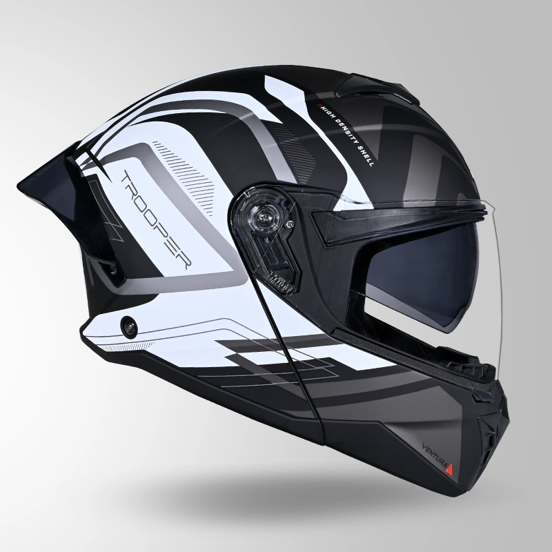 TROOPER D3 VENTURA DECOR MATT BLACK & WHITE RIGHT VIEW