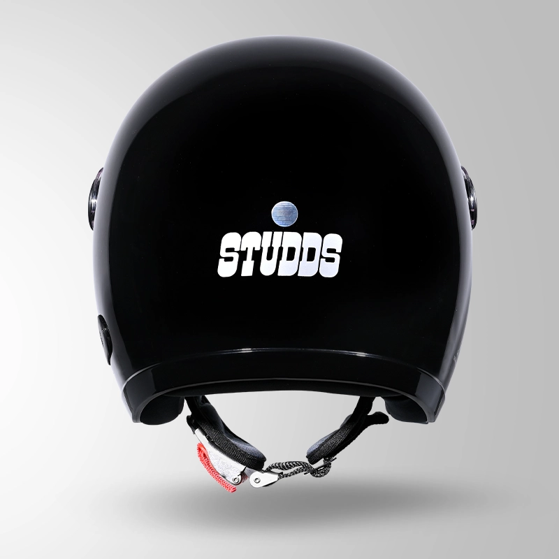 JET BLACK WITH SHORT VISOR BACK VIEW