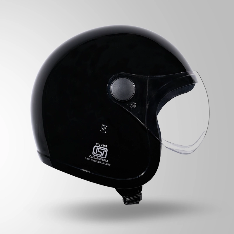 JET BLACK WITH SHORT VISOR LEFT VIEW