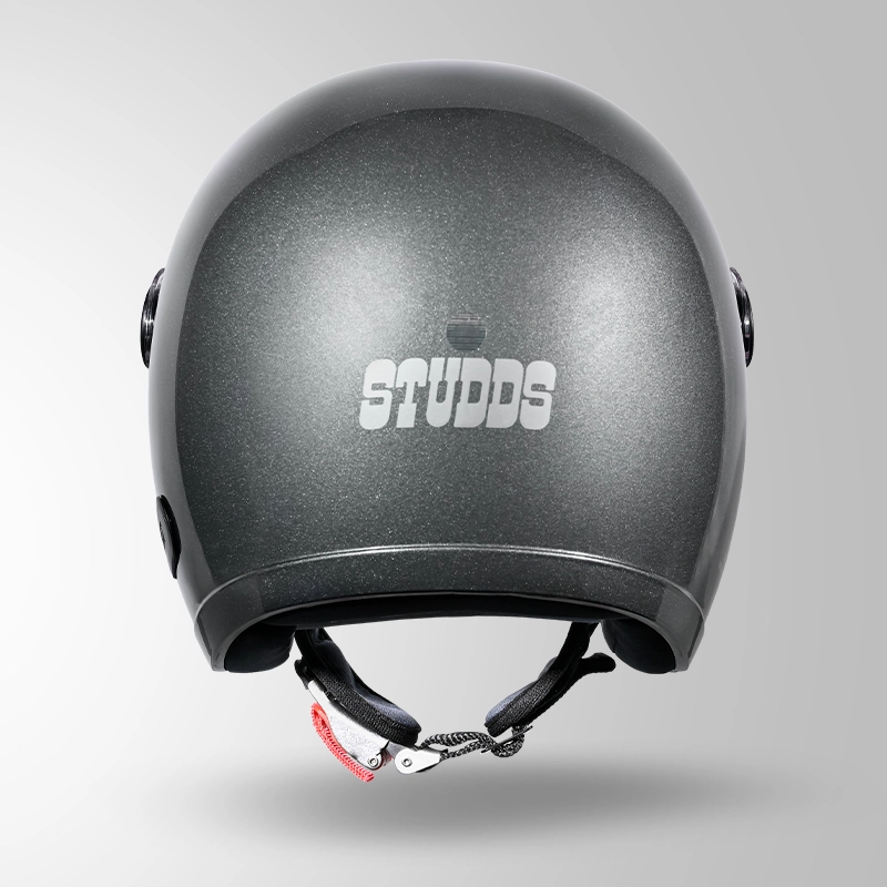 JET GUN GREY WITH SHORT VISOR BACK VIEW