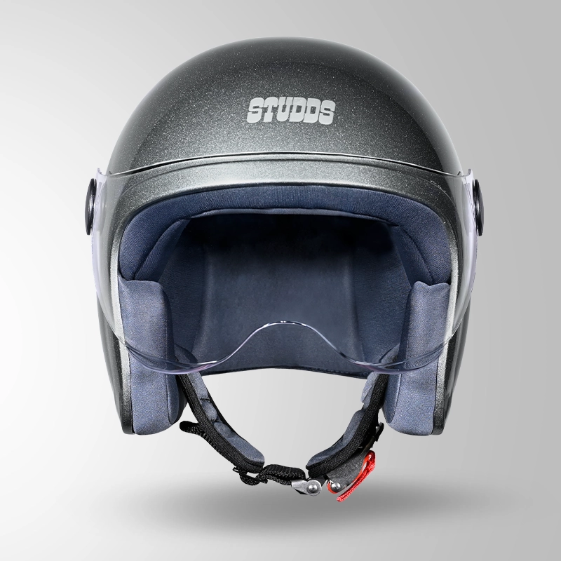 JET GUN GREY WITH SHORT VISOR FRONT VIEW
