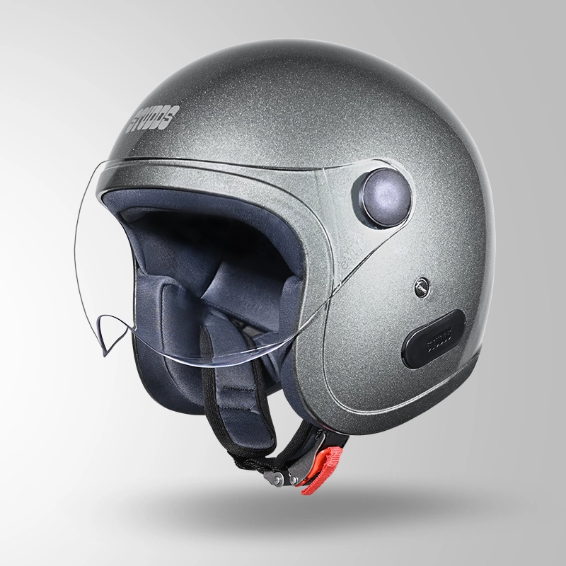 JET GUN GREY WITH SHORT VISOR ISO VIEW