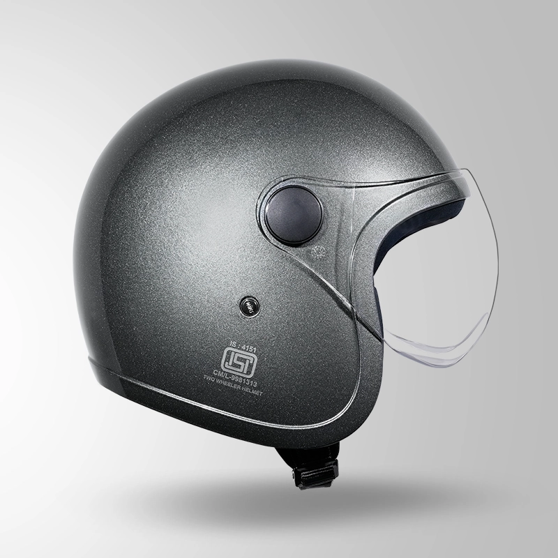 JET GUN GREY WITH SHORT VISOR LEFT VIEW