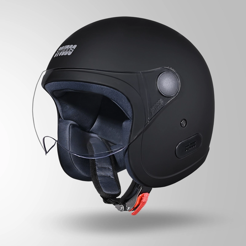 JET MATT BLACK WITH SHORT VISOR ISO VIEW