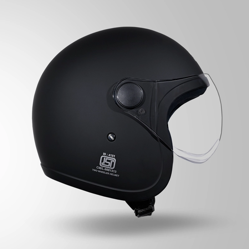 JET MATT BLACK WITH SHORT VISOR LEFT VIEW