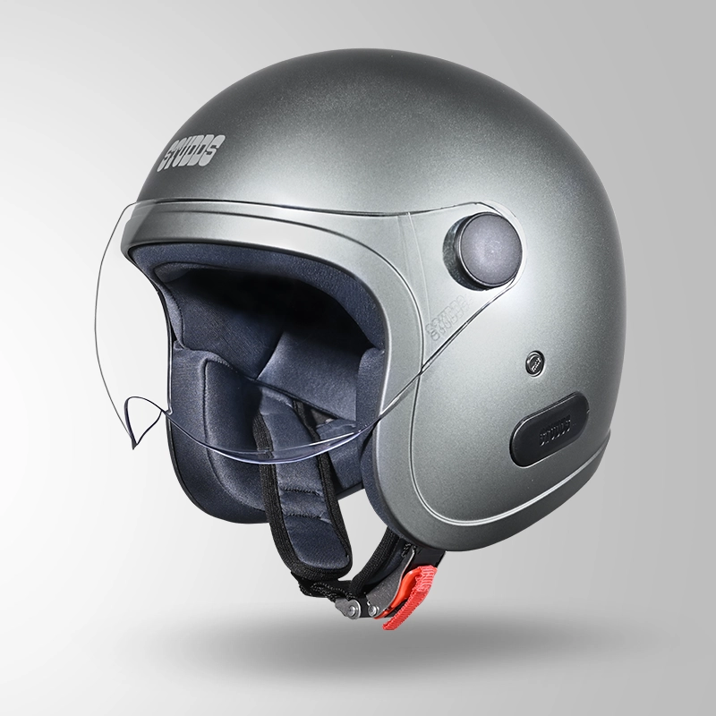 JET MATT GUN GREY WITH SHORT VISOR ISO VIEW