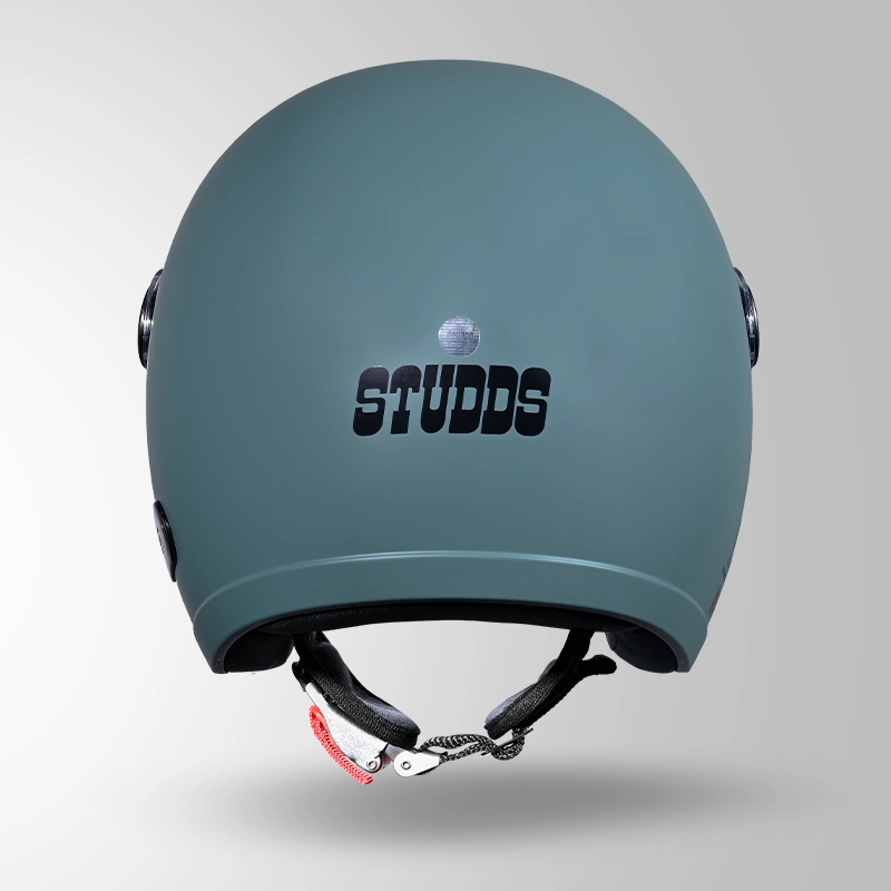 JET MATT SHARK SKIN BLUE WITH SHORT VISOR BACK VIEW