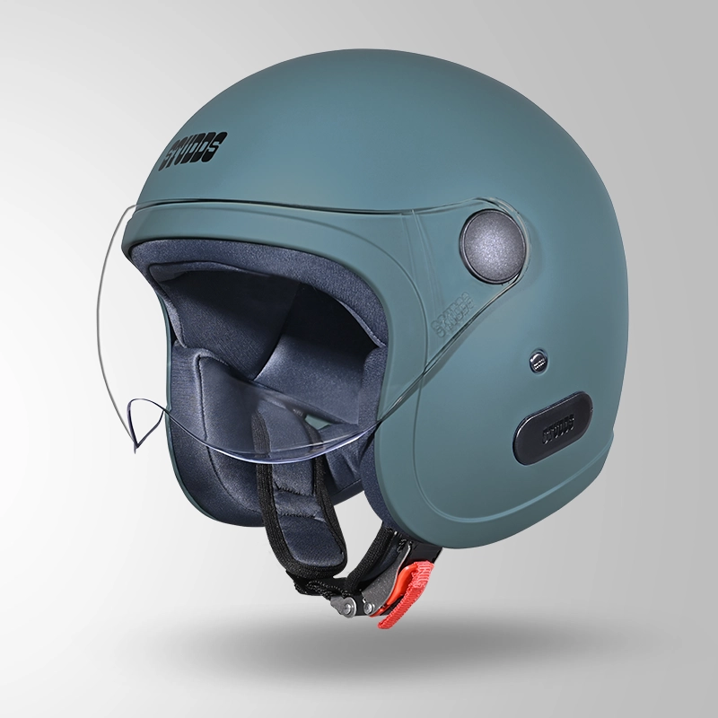 JET MATT SHARK SKIN BLUE WITH SHORT VISOR ISO VIEW