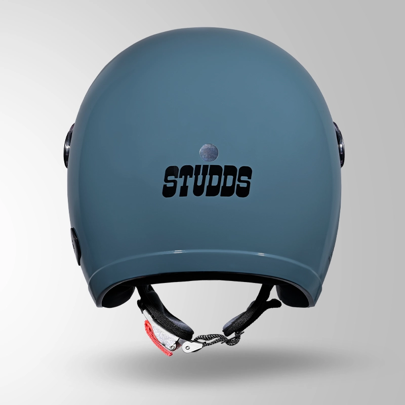 JET SHARK SKIN BLUE WITH SHORT VISOR BACK VIEW