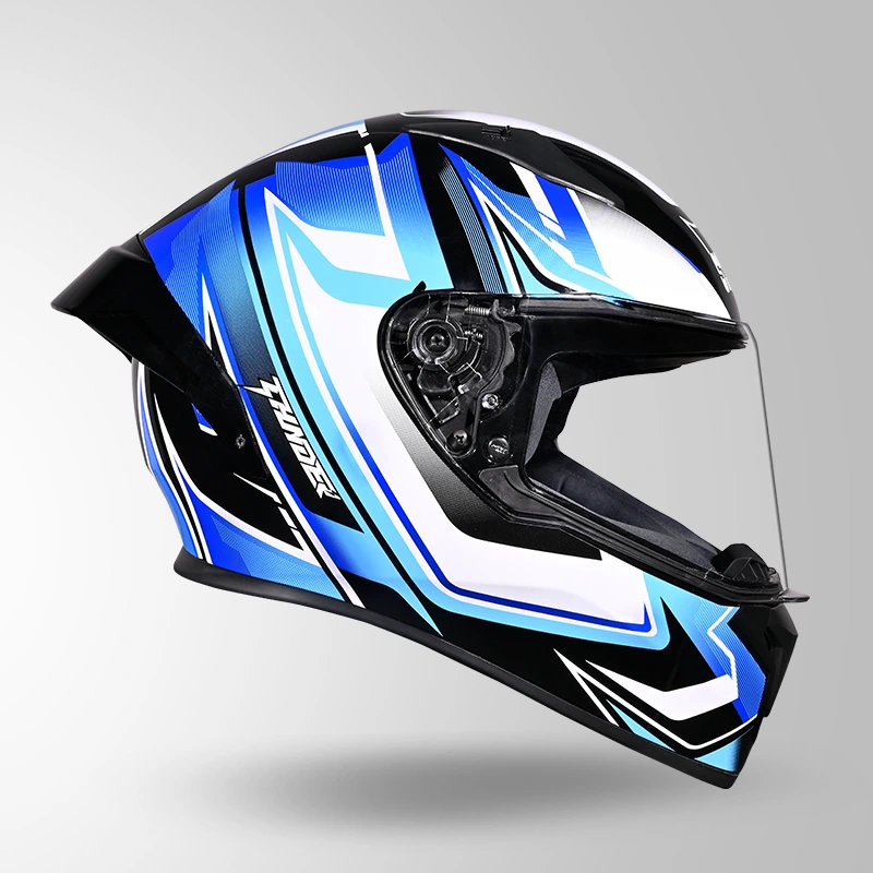 THUNDER D9 FLASH DECOR BLACK & BLUE LEFT VIEW