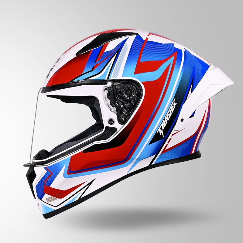 THUNDER D9 FLASH DECOR WHITE & BLUE LEFT VIEW