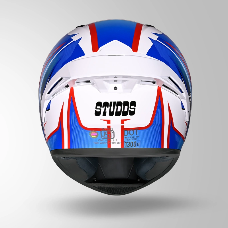 THUNDER D9 FLASH DECOR WHITE & BLUE BACK VIEW