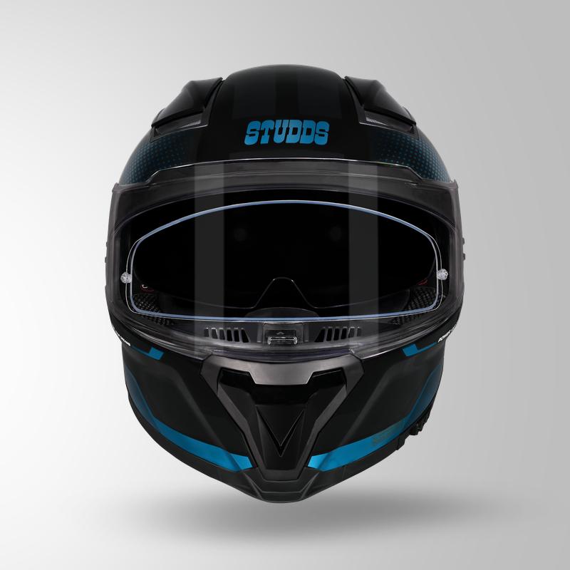 HELIOS ASPHALT BLACK N1 TEAL BLUE CHROME FRONT