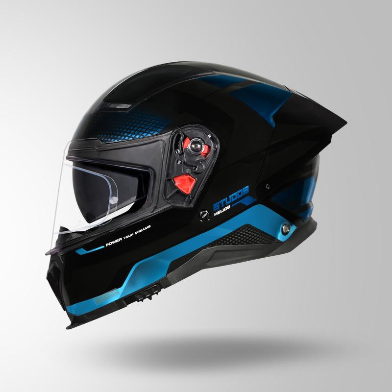 HELIOS ASPHALT BLACK N1 TEAL BLUE CHROME LEFT