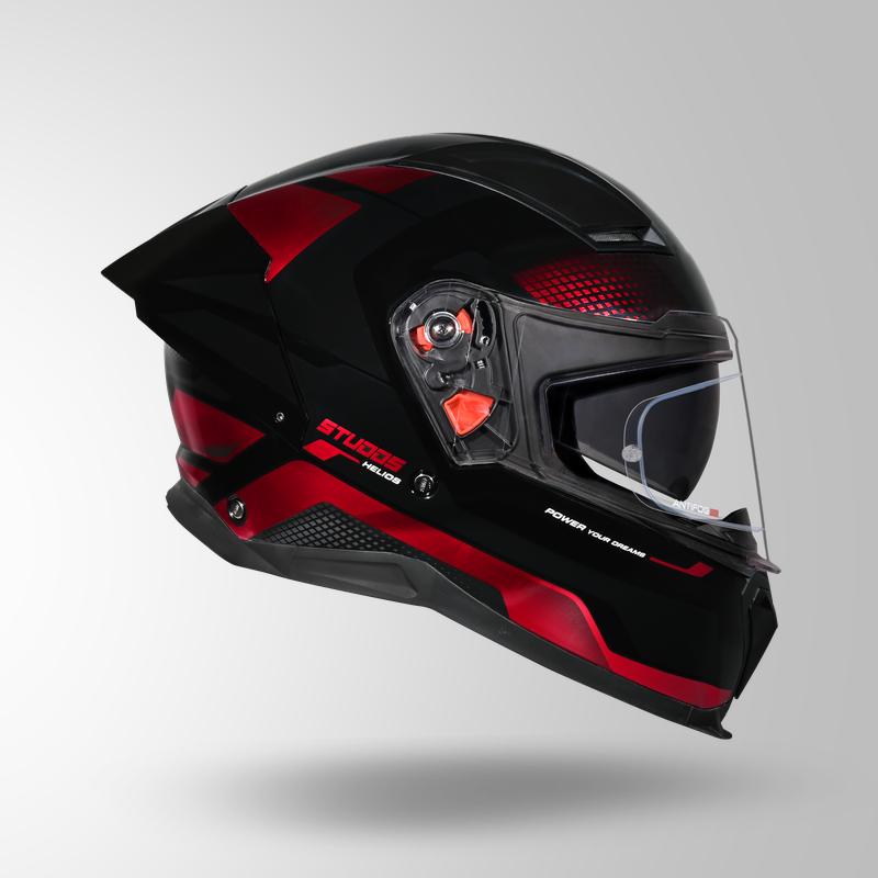 HELIOS ASPHALT BLACK N2 RED CHROME RIGHT